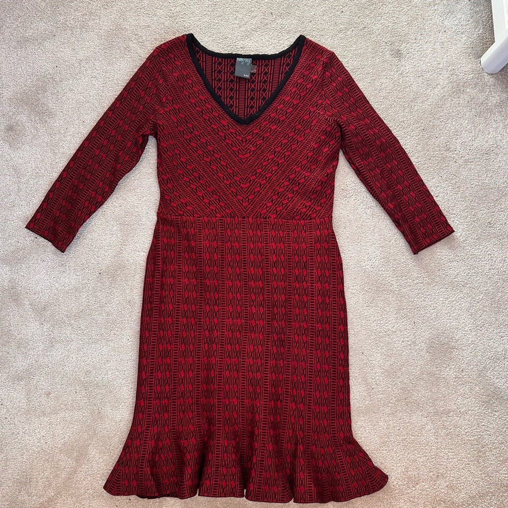 Gabby Skye red and black patterned dress